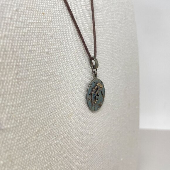 Banana Republic Virgo‎ Zodiac Disc Necklace Marked Sterling Silver Pendant - Picture 3 of 8